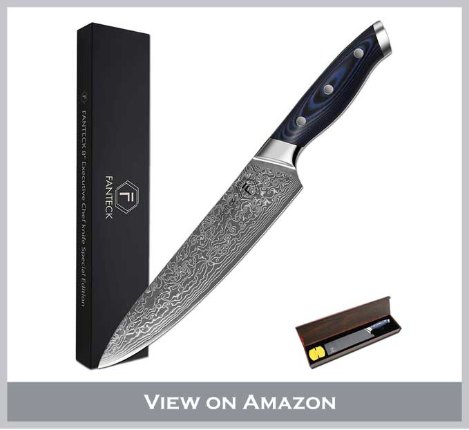 Chef Knife FANTECK Professional Damascus Chef Knife High Carbon Ultra Sharp VG-10 Damascus Stainless Steel 67 Layers Kitchen Meat Cutting 