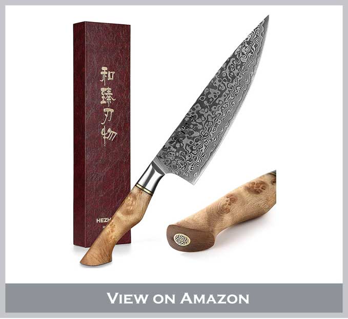 
HEZHEN Chef's Knife-Professional-8.3 inch Damascus Steel, Kitchen Knife VG10 Gyuto Knife-Master Series Chef Cooking Tool at Home,Restaurant-Figured.